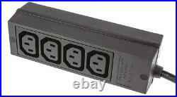 1 pcs IEC C13 4 Gang Power Distribution Unit, 2m Cable, 10A, 250 V ac