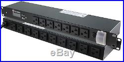 20Amp 17 OUTLET withBUILT-IN POWER METER 19 INCH RACK MOUNT POWER STRIP PDU BAR
