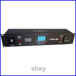 2U 20 Amp Rack Mount PDU with Power Monitoring and Overload Protection