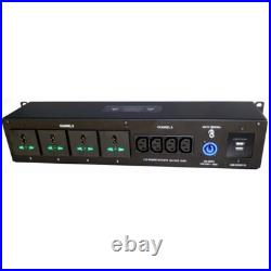 2U 20 Amp Rack Mount PDU with Power Monitoring and Overload Protection