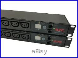 2 pcs APC AP7921 1U 16A 208/230V Input (8)C13 Switched Rack PDU