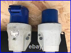 2u rack power mains distro single phase 1ph 32A in out thru 4 x 16A 1 x 13A #D