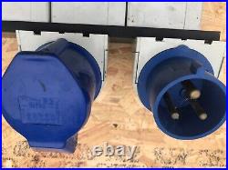 2u rack power mains distro single phase 1ph 32A in out thru 4 x 16A 1 x 13A #D