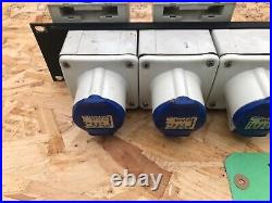 2u rack power mains distro single phase 1ph 32A in out thru 4 x 16A 1 x 13A #D