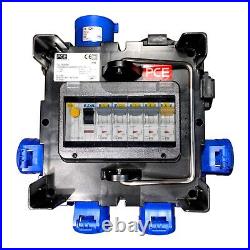 32A 3 Pin Plug to 4 x 16A + 2 x 13A Sockets With MCBs and RCD PCE POWER CUBE 32A 3 Pin Plug to 4 x 16A + 2 x 13A Sockets With MCBs and RCD PCE POWER CUBE