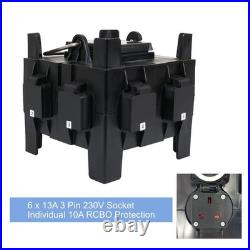 32A 3 Pin Plug to 6 x 13A Sockets With RCBOs 230V PCE Power Distribution