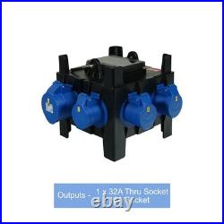 32Amp 3Pin Plug/Socket to 4 x 16 Amp Sockets 230V PCE Distribution Cube