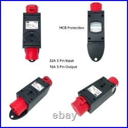 32Amp 5Pin Plug to 16Amp 5 Pin 415V Socket With MCB Protection 32A to 16A 415v 32Amp 5Pin Plug to 16Amp 5 Pin 415V Socket With MCB Protection 32A to 16A 415v