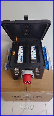 63Amp 415V Power Distribution Distro Box 9 Various Outputs IP65 RCBO Protected 63Amp 415V Power Distribution Distro Box 9 Various Outputs IP65 RCBO Protected