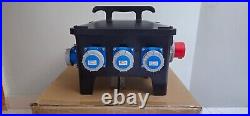 63Amp 415V Power Distribution Distro Box 9 Various Outputs IP65 RCBO Protected 63Amp 415V Power Distribution Distro Box 9 Various Outputs IP65 RCBO Protected