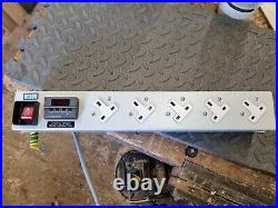 6 Way 13A Power Metered & Surge Protected 16A Plug PDU