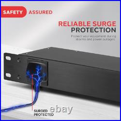 9-Outlet PDU Power Strip Surge Protector 1U Rack Mount, 150 Joules, 15A Heavy