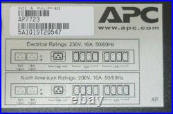 APC AP7723 Rack ATS Automatic Transfer Switch 2x C20 IN 8x C13 + 1x C19 Out