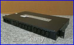 APC AP7723 Rack Automatic Transfer Switch 20A/208V 16A/230V (8)C13 (1)C19 1U ATS
