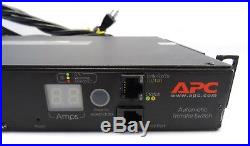 APC AP7750A Automatic Transfer Switch 10-Outlet 120V 15A Rack Mount PDU