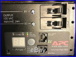 APC AP7902 Switched Rack PDU 1U/30A/120V WITH RACK EARS USED TESTED