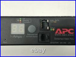 APC AP7920 1U Black Rack Mount Switched PDU 8 Connections