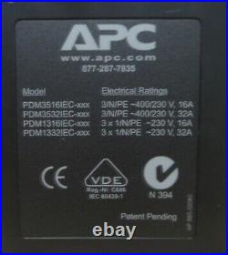 APC PDM1332IEC-3P-3 Power Distribution Module 3x1Pole 3Wire 32A 6.6M 7.2M 7.8M