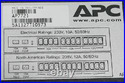 Apc Ap7721 Rack Mount Automatic Transfer Switch 2x C14 Input 12x C13 Output Pdu