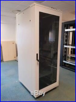 Beige Server Rack Enclosure Cabinet with Doors and Panels with Keys Delivery Availab