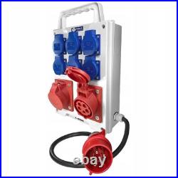 Construction site power distribution box, high-voltage, 2x16A, 6x16A, 230V
