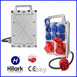 Construction site power distribution box, high-voltage, 2x16A, 6x16A, 230V