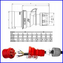 Construction site power distribution box, high-voltage, 2x16A, 6x16A, 230V