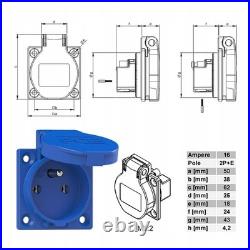 Construction site power distribution box, high-voltage, 2x16A, 6x16A, 230V