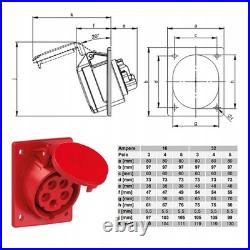 Construction site power distribution box, high-voltage, 2x16A, 6x16A, 230V