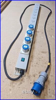 ERIS ERS3232P 12 Ways Linear Power Strip 32AMP 240V 4 x 16A + 8 x 13A UK Socket