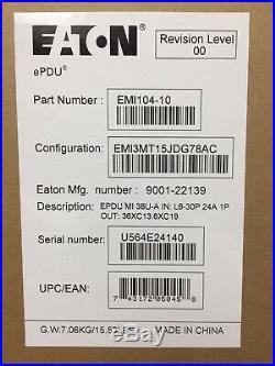 Eaton EMI104-10 Metered Input Rack PDU Brand New In Box