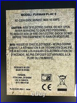 Furman PL-8C E Rack-mountable Power Distribution Unit REF 537J 0621