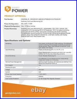 Geist GS39964L Switched 32A Power Distribution Unit PDU C13/C19
