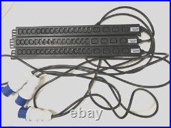 Horizontal PDU 16xC13 4xC19 Sockets 32Amp Plug Lot of 3