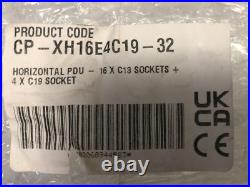 Horizontal PDU 16xC13 4xC19 Sockets 32Amp Plug Lot of 3