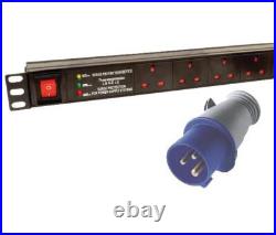 Lms Data 6 Way Horizontal Power Distribution Unit (pdu) 32a Commando Plug
