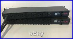 Lot of 2 APC AP7901 Switched Rack PDU 1U 20A 120V (8)5-20 withEars Tested Warranty