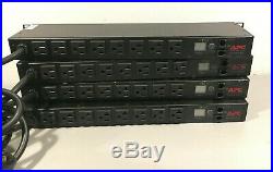 Lot of 4 APC AP7801B Metered Rack PDU 1U 20A 120V (8)5-20 withEars Tested Warranty