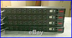 Lot of 4 APC AP7901 Switched Rack PDU 1U 20A 120V (8)5-20 withEars Tested Warranty