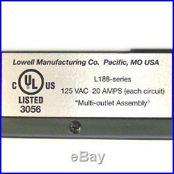 Lowell L188-IG Power Strip Vertical Ten 20A Circuits