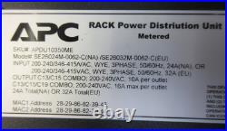 NEW APC APDU10350ME 400V 32A 3PH 24x C13 23x C13/C19 Metered 0U Rack PDU NEW APC APDU10350ME 400V 32A 3PH 24x C13 23x C13/C19 Metered 0U Rack PDU