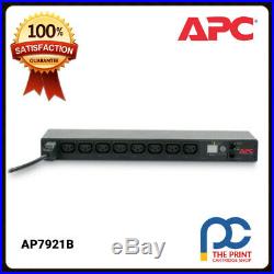 New & Genuine APC AP7921B 8AC outlets 1U Black power distribution unit