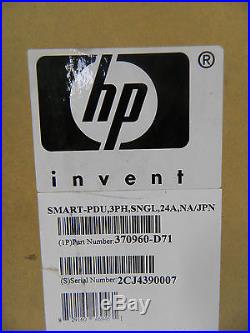 New HP Smart Pdu S1324 371373-001 Hstnr-p003-1 370960-d71 3ph 3 Phase 24a 24 Amp