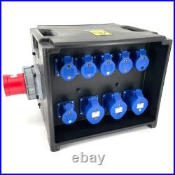 PCE MERZ Power Distribution Box 63Amp 400V 5 Pin 3 Phase IP44 Distro RCD/MCB