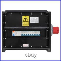 PCE MERZ Power Distribution Box 63Amp 400V 5 Pin 3 Phase IP44 Distro RCD/MCB