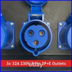 PCE MERZ Power Distribution Box 63Amp 400V 5 Pin 3 Phase IP44 Distro RCD/MCB