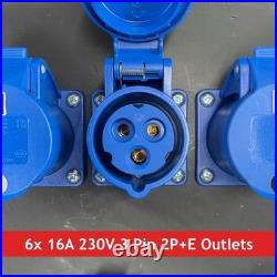 PCE MERZ Power Distribution Box 63Amp 400V 5 Pin 3 Phase IP44 Distro RCD/MCB