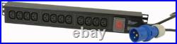 POWERDATA TECHNOLOGIES 12 Way IEC C13 PDU with 16A Commando Plug Vertical Rack