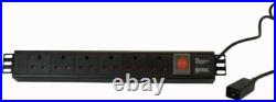 POWERDATA TECHNOLOGIES 6 Way UK PDU with IEC C20 Plug Horizontal Rack Mount