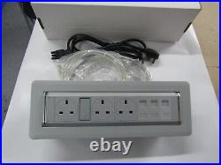Powerlogic Rotadock ROT303-1162 In-Desk Power Outlet Grey For Boardroom Office